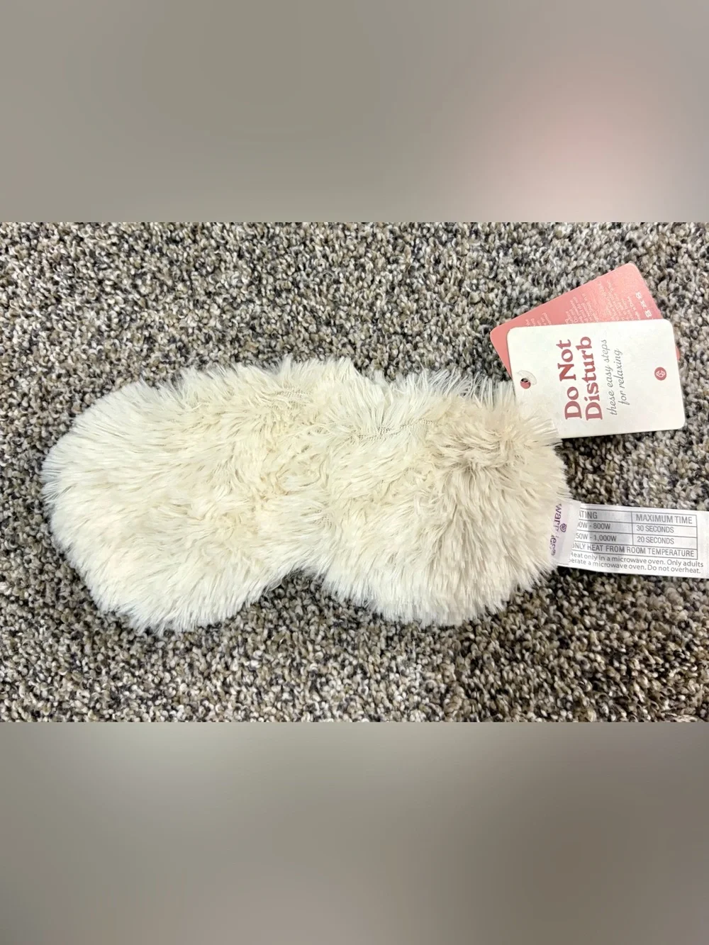 Warmies Plush Cream Faux Fur Sleep Mask